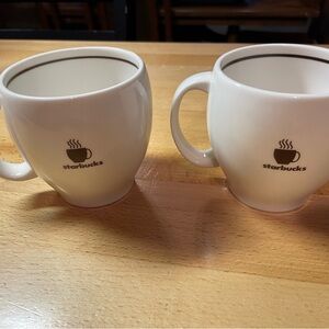 Starbucks Cream Ceramic Mug Pair